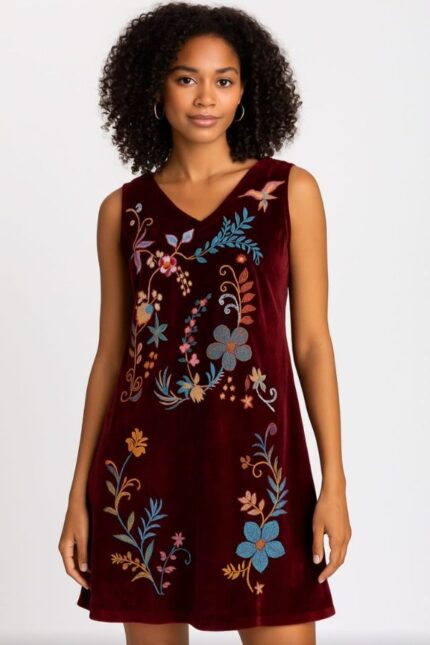 Mehroon Embroidered Top